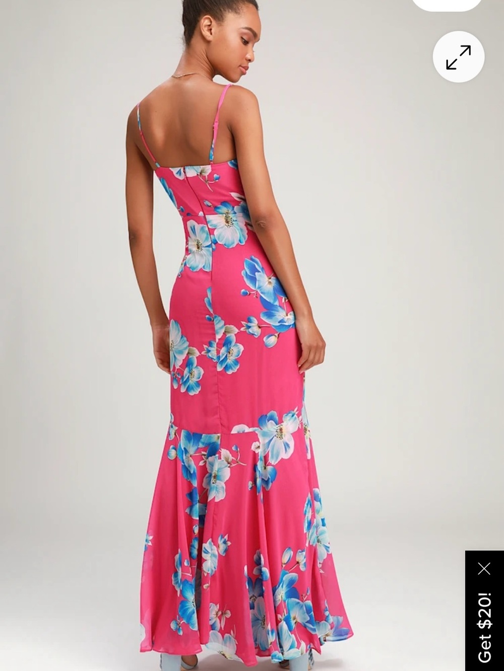 Lulus Wandering Wendy Magenta Floral Print Maxi Dress Size XL - Picture 2 of 10